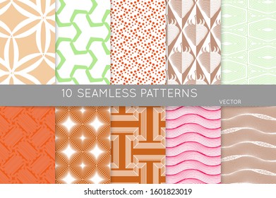 Simple geometric texture. Collection of seamless geometric minimalistic patterns. Backgrounds and wallpapers. Textile ornament. Properly grouped and layered drag and drop to the swatch pallet.