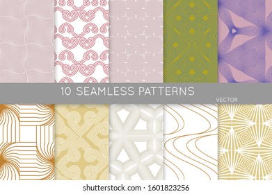 Simple geometric texture. Collection of seamless geometric minimalistic patterns. Backgrounds and wallpapers. Textile ornament. Properly grouped and layered drag and drop to the swatch pallet.