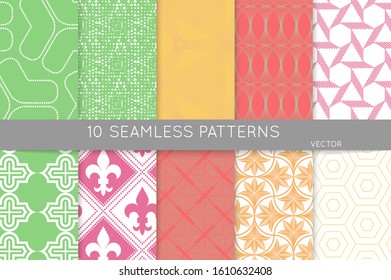 Simple geometric texture. Collection of seamless geometric minimalistic patterns. Backgrounds and wallpapers. Textile ornament. Properly grouped and layered drag and drop to the swatch pallet.