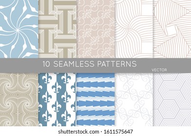 Simple geometric texture. Collection of seamless geometric minimalistic patterns. Backgrounds and wallpapers. Textile ornament. Properly grouped and layered drag and drop to the swatch pallet.