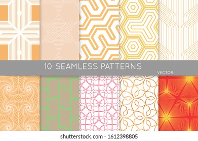 Simple geometric texture. Collection of seamless geometric minimalistic patterns. Backgrounds and wallpapers. Textile ornament. Properly grouped and layered drag and drop to the swatch pallet.