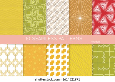 Simple geometric texture. Collection of seamless geometric minimalistic patterns. Backgrounds and wallpapers. Textile ornament. Properly grouped and layered drag and drop to the swatch pallet.