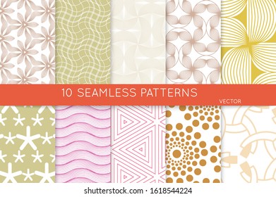 Simple geometric texture. Collection of seamless geometric minimalistic patterns. Backgrounds and wallpapers. Textile ornament. Properly grouped and layered drag and drop to the swatch pallet.