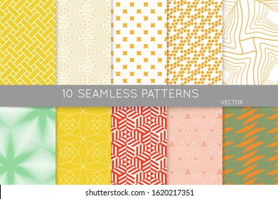Simple geometric texture. Collection of seamless geometric minimalistic patterns. Backgrounds and wallpapers. Textile ornament. Properly grouped and layered drag and drop to the swatch pallet.