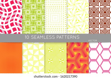 Simple geometric texture. Collection of seamless geometric minimalistic patterns. Backgrounds and wallpapers. Textile ornament. Properly grouped and layered drag and drop to the swatch pallet.