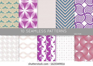 Simple geometric texture. Collection of seamless geometric minimalistic patterns. Backgrounds and wallpapers. Textile ornament. Properly grouped and layered drag and drop to the swatch pallet.