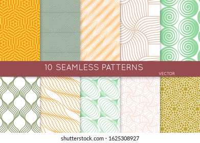 Simple geometric texture. Collection of seamless geometric minimalistic patterns. Backgrounds and wallpapers. Textile ornament. Properly grouped and layered drag and drop to the swatch pallet.
