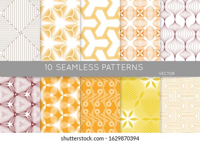 Simple geometric texture. Collection of seamless geometric minimalistic patterns. Backgrounds and wallpapers. Textile ornament. Properly grouped and layered drag and drop to the swatch pallet.