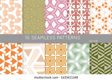Simple geometric texture. Collection of seamless geometric minimalistic patterns. Backgrounds and wallpapers. Textile ornament. Properly grouped and layered drag and drop to the swatch pallet.