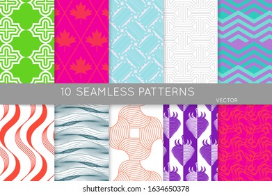 Simple geometric texture. Collection of seamless geometric minimalistic patterns. Backgrounds and wallpapers. Textile ornament. Properly grouped and layered drag and drop to the swatch pallet.