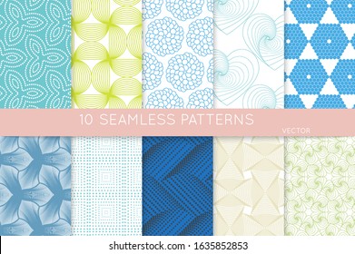 Simple geometric texture. Collection of seamless geometric minimalistic patterns. Backgrounds and wallpapers. Textile ornament. Properly grouped and layered drag and drop to the swatch pallet.