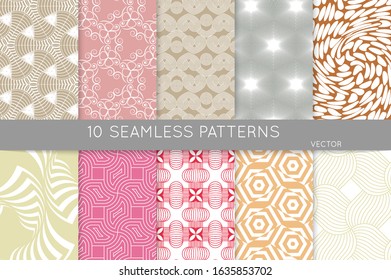 Simple geometric texture. Collection of seamless geometric minimalistic patterns. Backgrounds and wallpapers. Textile ornament. Properly grouped and layered drag and drop to the swatch pallet.
