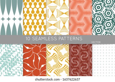Simple geometric texture. Collection of seamless geometric minimalistic patterns. Backgrounds and wallpapers. Textile ornament. Properly grouped and layered drag and drop to the swatch pallet.