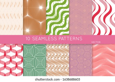 Simple geometric texture. Collection of seamless geometric minimalistic patterns. Backgrounds and wallpapers. Textile ornament. Properly grouped and layered drag and drop to the swatch pallet.