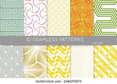 Simple geometric texture. Collection of seamless geometric minimalistic patterns. Backgrounds and wallpapers. Textile ornament. Properly grouped and layered drag and drop to the swatch pallet.