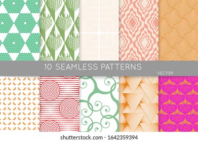 Simple geometric texture. Collection of seamless geometric minimalistic patterns. Backgrounds and wallpapers. Textile ornament. Properly grouped and layered drag and drop to the swatch pallet.