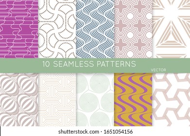 Simple geometric texture. Collection of seamless geometric minimalistic patterns. Backgrounds and wallpapers. Textile ornament. Properly grouped and layered drag and drop to the swatch pallet.