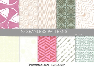 Simple geometric texture. Collection of seamless geometric minimalistic patterns. Backgrounds and wallpapers. Textile ornament. Properly grouped and layered drag and drop to the swatch pallet.