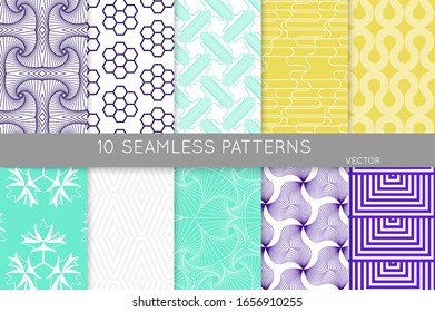 Simple geometric texture. Collection of seamless geometric minimalistic patterns. Backgrounds and wallpapers. Textile ornament. Properly grouped and layered drag and drop to the swatch pallet.