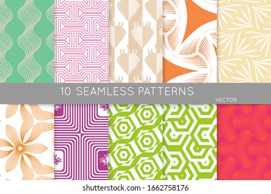 Simple geometric texture. Collection of seamless geometric minimalistic patterns. Backgrounds and wallpapers. Textile ornament. Properly grouped and layered drag and drop to the swatch pallet.