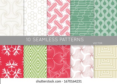 Simple geometric texture. Collection of seamless geometric minimalistic patterns. Backgrounds and wallpapers. Textile ornament. Properly grouped and layered drag and drop to the swatch pallet.