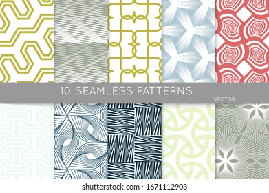 Simple geometric texture. Collection of seamless geometric minimalistic patterns. Backgrounds and wallpapers. Textile ornament. Properly grouped and layered drag and drop to the swatch pallet.