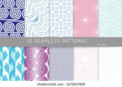 Simple geometric texture. Collection of seamless geometric minimalistic patterns. Backgrounds and wallpapers. Textile ornament. Properly grouped and layered drag and drop to the swatch pallet.