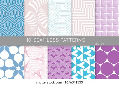 Simple geometric texture. Collection of seamless geometric minimalistic patterns. Backgrounds and wallpapers. Textile ornament. Properly grouped and layered drag and drop to the swatch pallet.