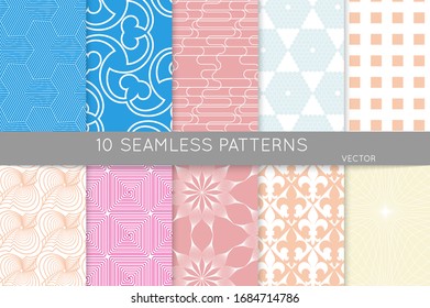 Simple geometric texture. Collection of seamless geometric minimalistic patterns. Backgrounds and wallpapers. Textile ornament. Properly grouped and layered drag and drop to the swatch pallet.