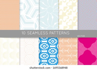 Simple geometric texture. Collection of seamless geometric minimalistic patterns. Backgrounds and wallpapers. Textile ornament. Properly grouped and layered drag and drop to the swatch pallet.