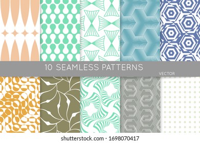 Simple geometric texture. Collection of seamless geometric minimalistic patterns. Backgrounds and wallpapers. Textile ornament. Properly grouped and layered drag and drop to the swatch pallet.