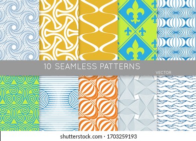 Sencilla textura geométrica. Colección de patrones minimalistas geométricos sin fisuras. Fondos y tapices. Rama textil. Arrastrar y colocar correctamente agrupados y en capas hasta el pallet de muestra.