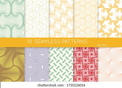 Simple geometric texture. Collection of seamless geometric minimalistic patterns. Backgrounds and wallpapers. Textile ornament. Properly grouped and layered drag and drop to the swatch pallet.