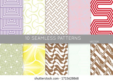 Simple geometric texture. Collection of seamless geometric minimalistic patterns. Backgrounds and wallpapers. Textile ornament. Properly grouped and layered drag and drop to the swatch pallet.