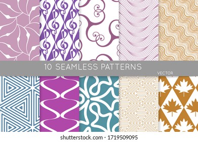 Einfache geometrische Struktur. Sammlung nahtloser geometrischer minimalistischer Muster. Hintergründe und Bildschirmhintergründe. Textilverzierungen. Richtig gruppiert und geschichtet ziehen und fallen auf die Uhrpalette.