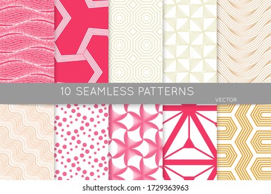 Simple geometric texture. Collection of seamless geometric minimalistic patterns. Backgrounds and wallpapers. Textile ornament. Properly grouped and layered drag and drop to the swatch pallet.