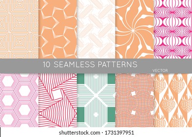 Simple geometric texture. Collection of seamless geometric minimalistic patterns. Backgrounds and wallpapers. Textile ornament. Properly grouped and layered drag and drop to the swatch pallet.