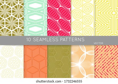 Simple geometric texture. Collection of seamless geometric minimalistic patterns. Backgrounds and wallpapers. Textile ornament. Properly grouped and layered drag and drop to the swatch pallet.