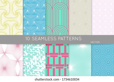 Simple geometric texture. Collection of seamless geometric minimalistic patterns. Backgrounds and wallpapers. Textile ornament. Properly grouped and layered drag and drop to the swatch pallet.