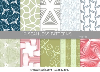 Simple geometric texture. Collection of seamless geometric minimalistic patterns. Backgrounds and wallpapers. Textile ornament. Properly grouped and layered drag and drop to the swatch pallet.