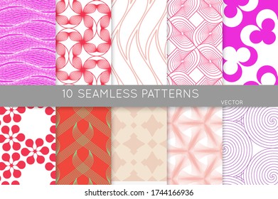 Simple geometric texture. Collection of seamless geometric minimalistic patterns. Backgrounds and wallpapers. Textile ornament. Properly grouped and layered drag and drop to the swatch pallet.