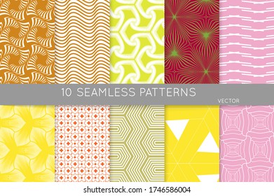 Simple geometric texture. Collection of seamless geometric minimalistic patterns. Backgrounds and wallpapers. Textile ornament. Properly grouped and layered drag and drop to the swatch pallet.