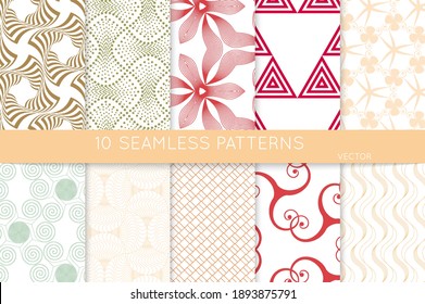 Simple geometric texture. Collection of seamless geometric minimalistic patterns. Backgrounds and wallpapers. Textile ornament. Properly grouped and layered drag and drop to the swatch pallet.