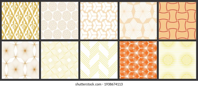 Simple geometric texture. Collection of seamless geometric minimalistic patterns. Backgrounds and wallpapers. Textile ornament. Properly grouped and layered drag and drop to the swatch pallet.
