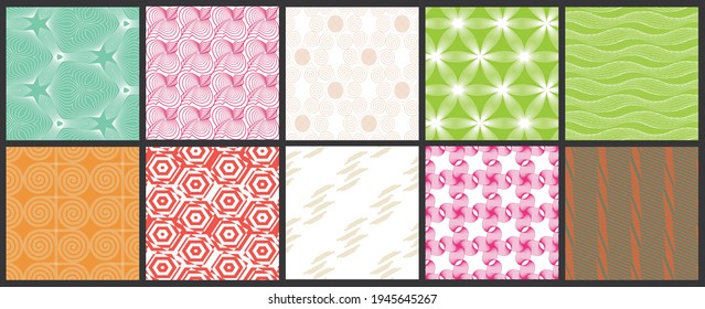 Simple geometric texture. Collection of seamless geometric minimalistic patterns. Backgrounds and wallpapers. Textile ornament. Properly grouped and layered drag and drop to the swatch pallet.