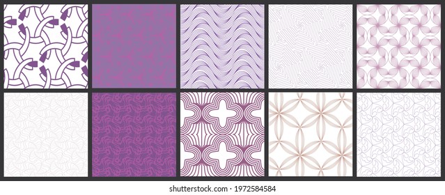 Simple geometric texture. Collection of seamless geometric minimalistic patterns. Backgrounds and wallpapers. Textile ornament. Properly grouped and layered drag and drop to the swatch pallet.