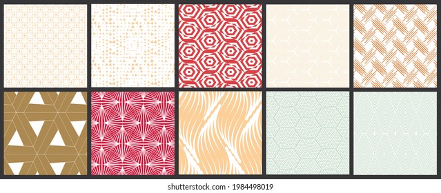 Simple geometric texture. Collection of seamless geometric minimalistic patterns. Backgrounds and wallpapers. Textile ornament. Properly grouped and layered drag and drop to the swatch pallet.