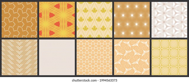 Simple geometric texture. Collection of seamless geometric minimalistic patterns. Backgrounds and wallpapers. Textile ornament. Properly grouped and layered drag and drop to the swatch pallet.