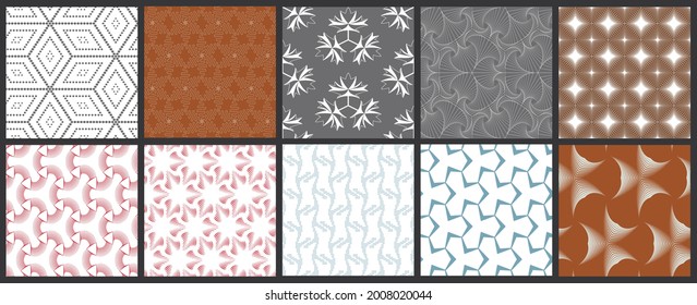 Simple geometric texture. Collection of seamless geometric minimalistic patterns. Backgrounds and wallpapers. Textile ornament. Properly grouped and layered drag and drop to the swatch pallet.