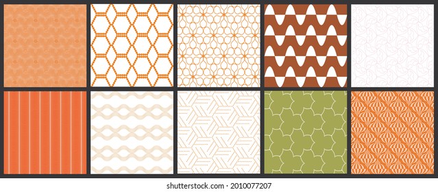 Simple geometric texture. Collection of seamless geometric minimalistic patterns. Backgrounds and wallpapers. Textile ornament. Properly grouped and layered drag and drop to the swatch pallet.